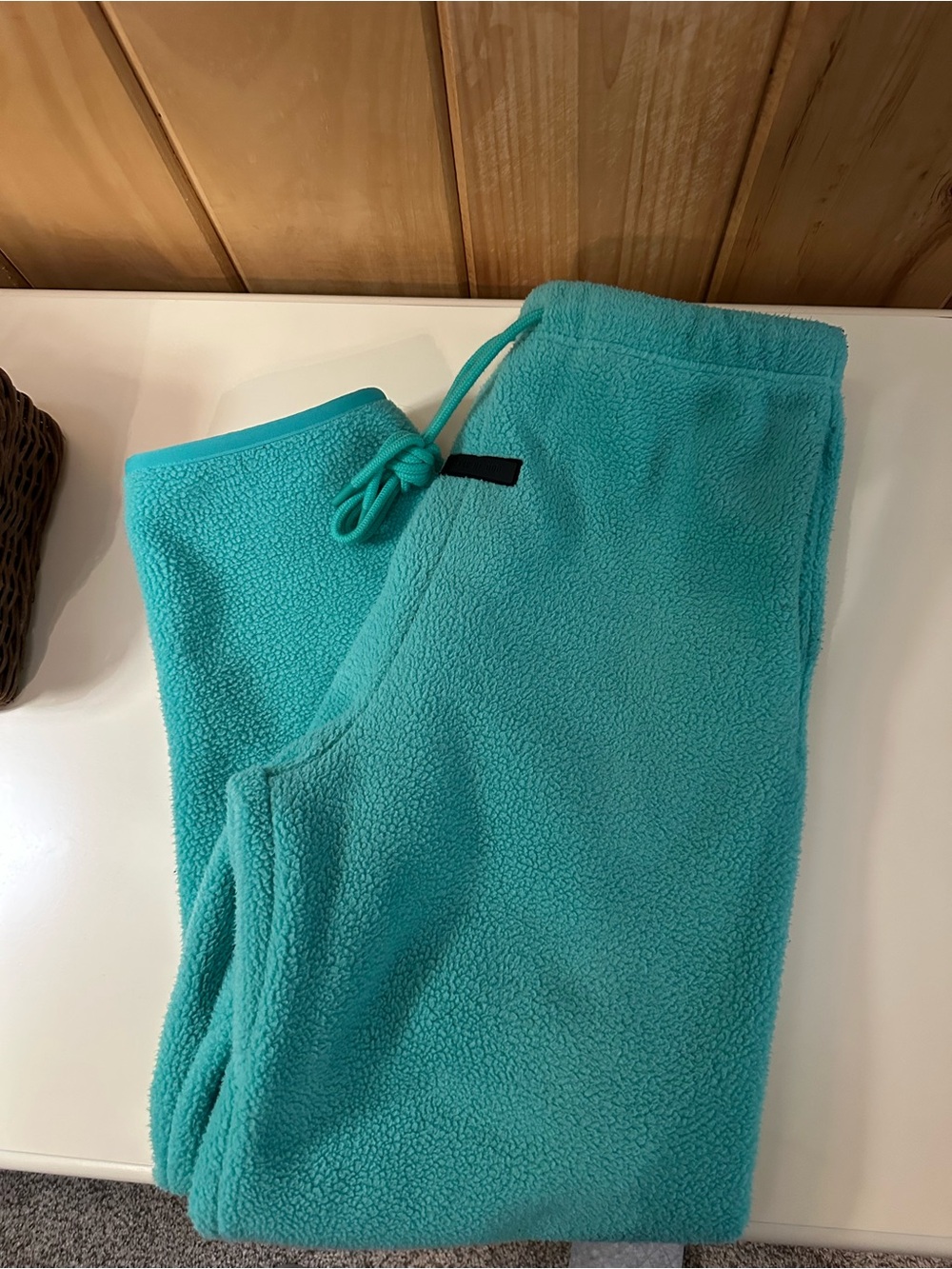 Men’s Essentials Fear of God Fleece Bottoms in Teal - Cozy Pull-On Sweatpants